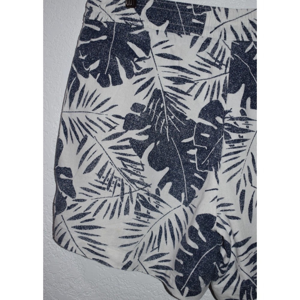 Nautica Womens LARGE Linen Blend Shorts Pull-On Tropical Hawiian Pockets Blue - Picture 12 of 16